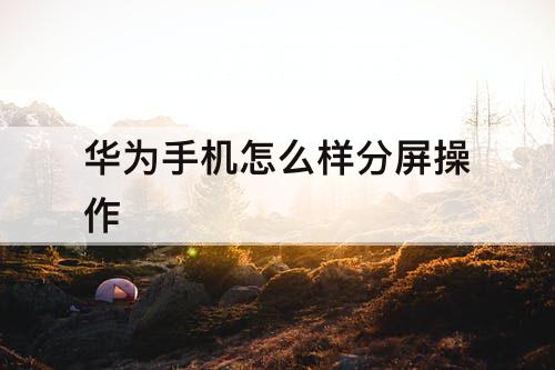 华为手机怎么样分屏操作