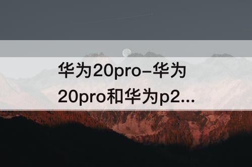 华为20pro-华为20pro和华为p20pro一样吗