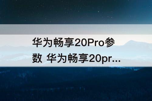 华为畅享20Pro参数 华为畅享20pro参数太平洋