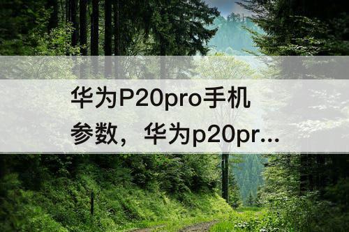 华为P20pro手机参数，华为p20pro手机参数配置