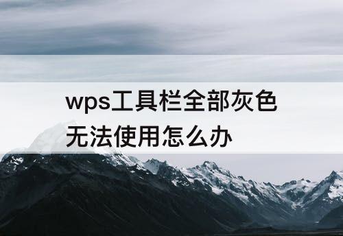 wps工具栏全部灰色无法使用怎么办