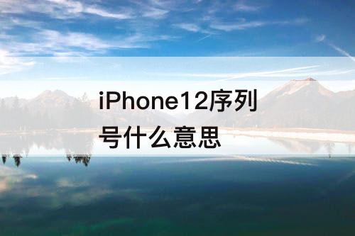 iPhone12序列号什么意思